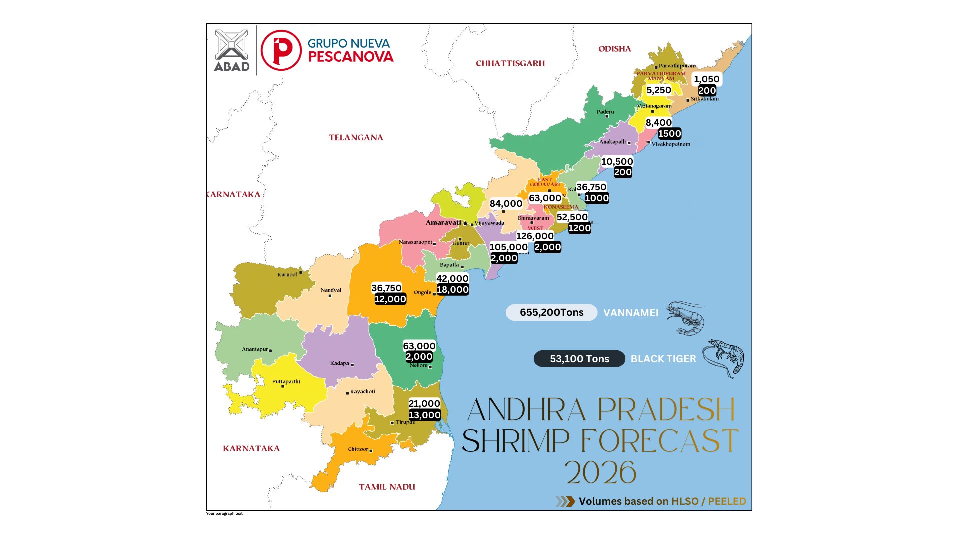 Map of Andhra Pradesh shrimp forecast for 2026
